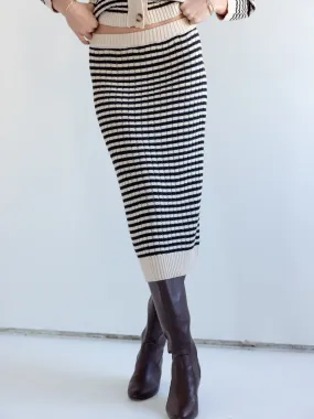 Iris Knit Pencil Skirt Button Details
