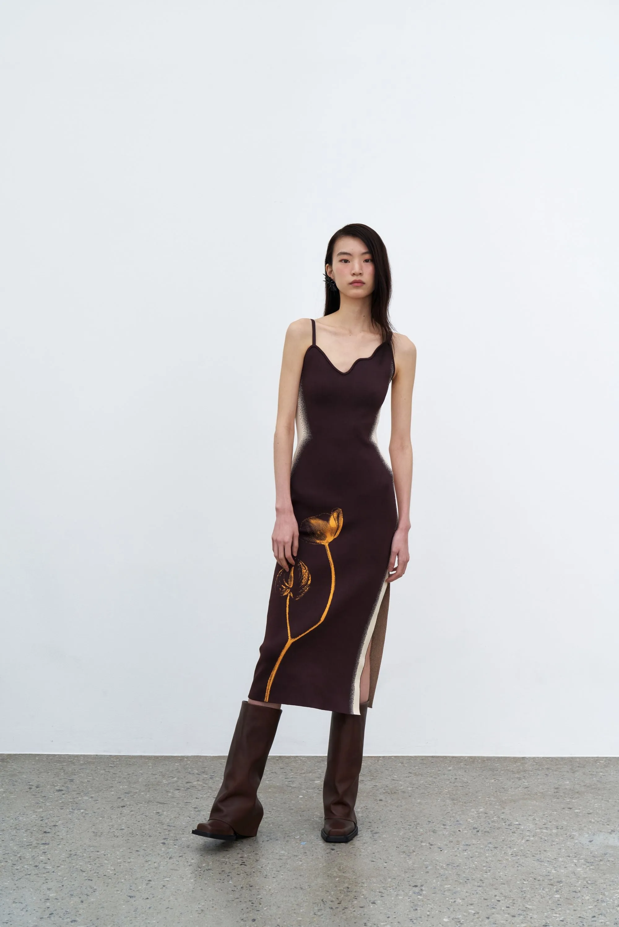 JASMINE FLOWER PRINT TANK DRESS Layered Wear Refined Finish