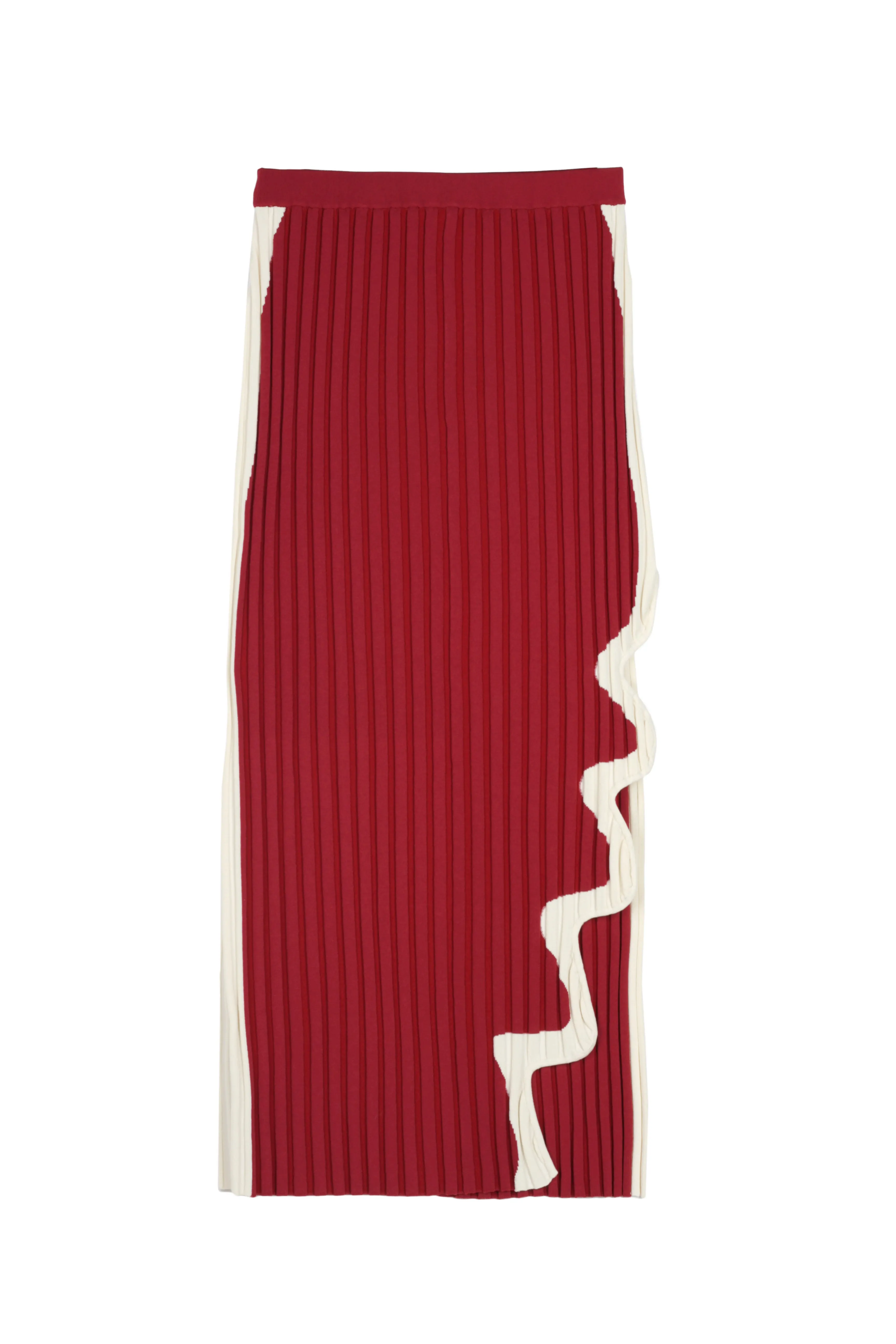 Everyday Essential JELA PLEATED MIDI SKIRT WITH WAVY SIDE SLIT