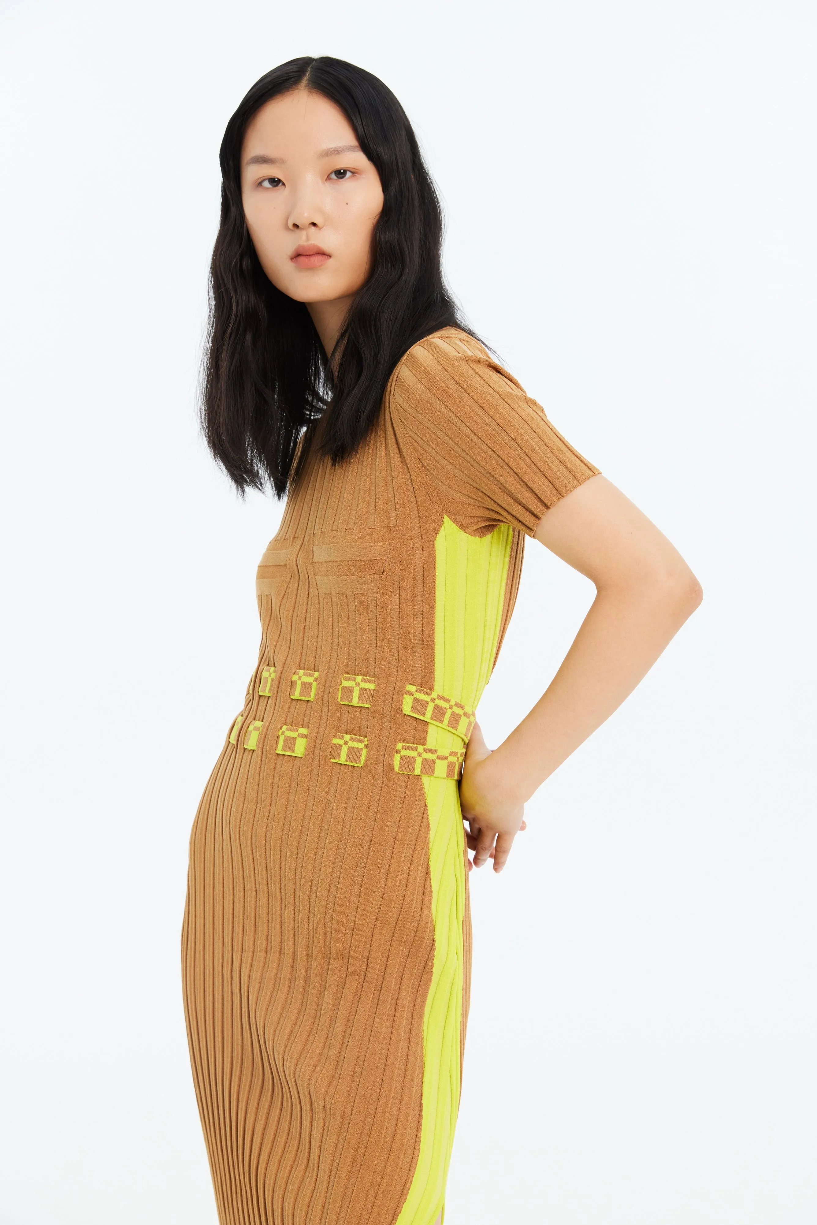 JODIE ECO PLEATED LONG DRESS High Waist Soft Drape