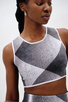 JUDE CROPPED PLAID TOP MultiDirectionalStretch Smooth Zipper Integration