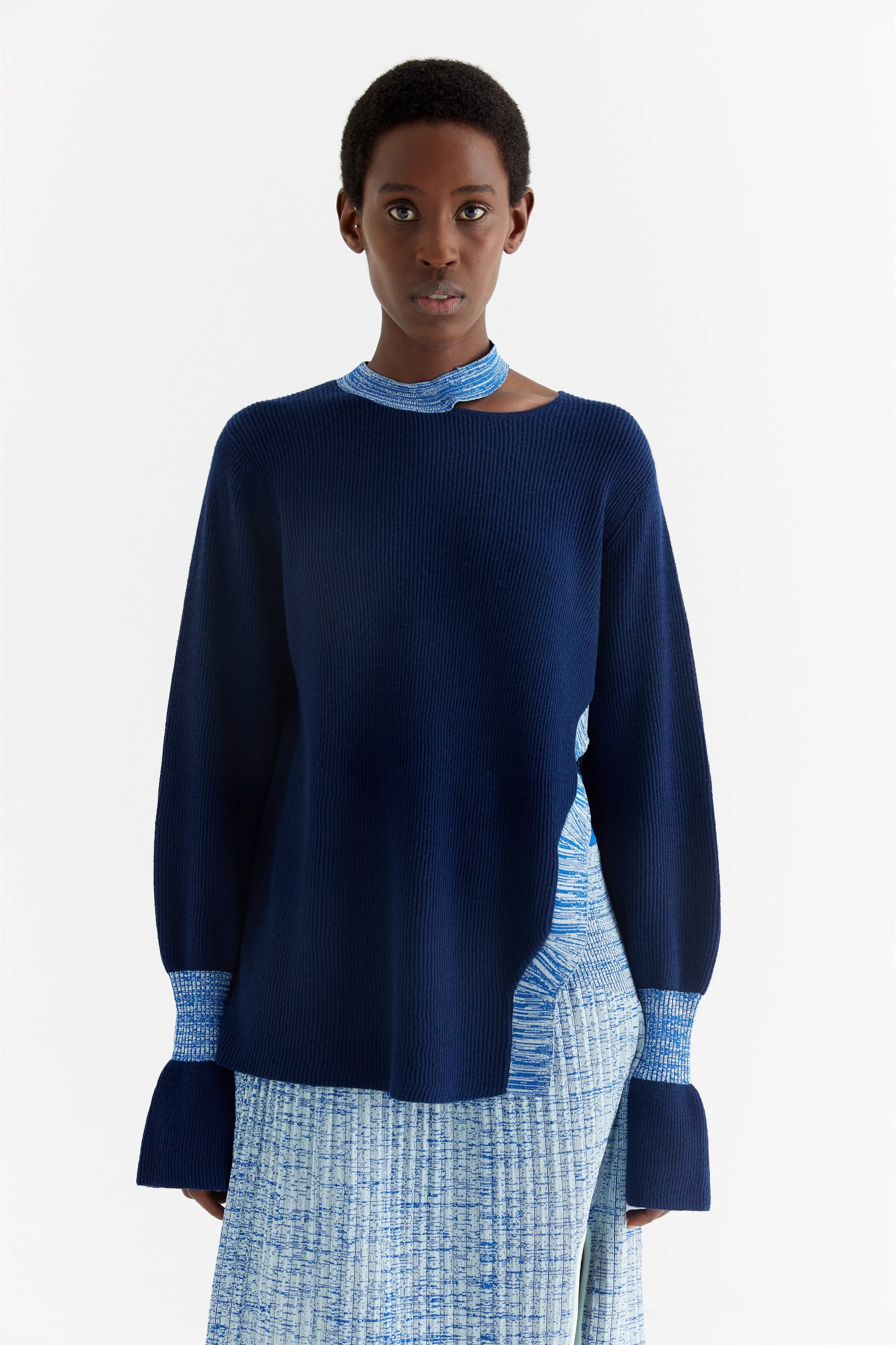 DoubleLayeredFabric KAYNE MERINO WOOL MOCK NECK PULLOVER