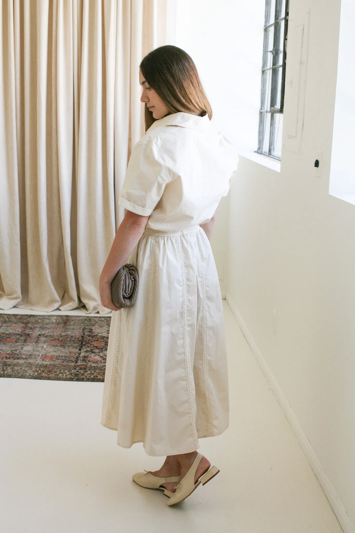 Corduroy texture Kendra Midi Skirt