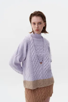 KEPLER MIXED CABLE KNIT VEST Active Look