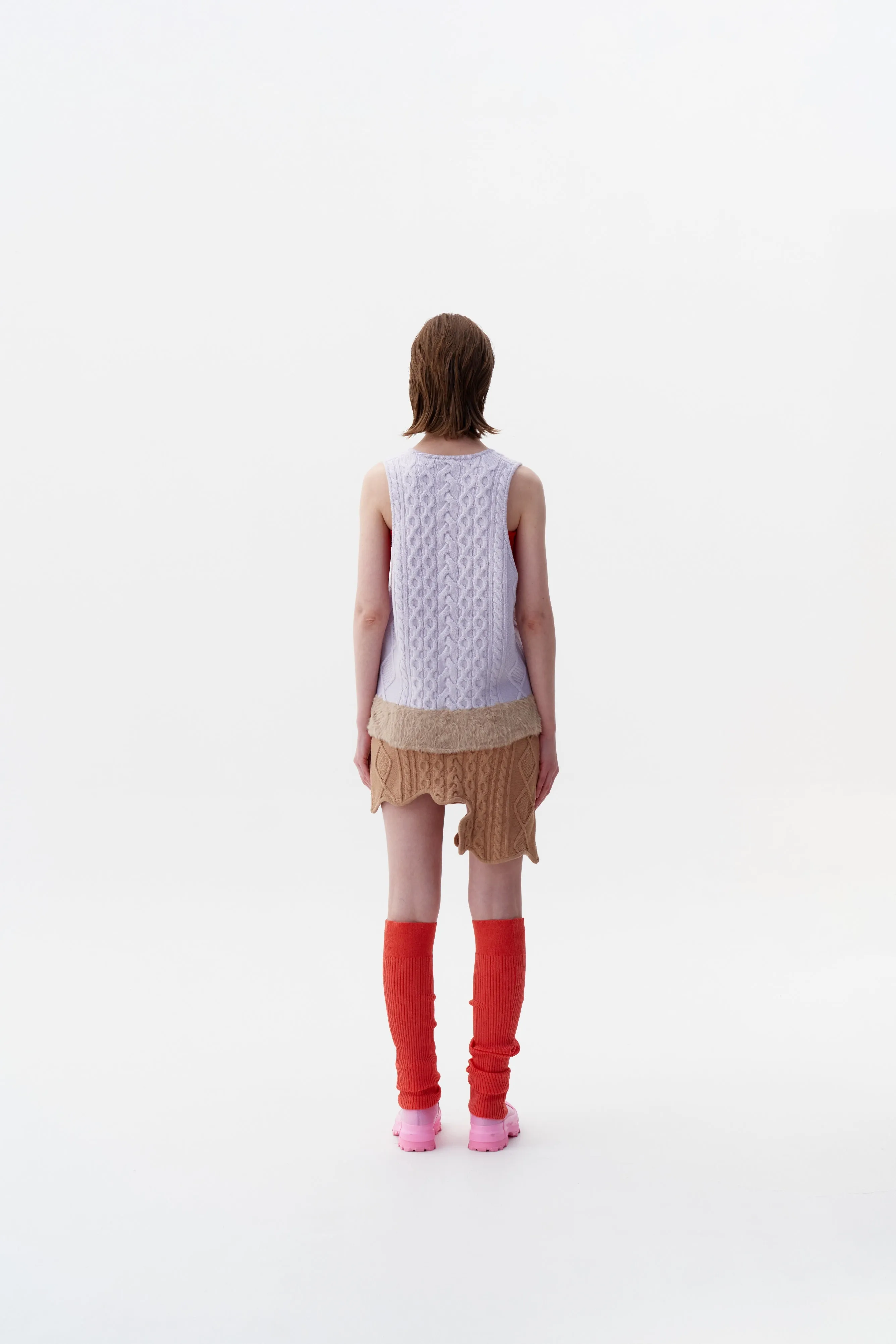 ButtonlessClosure BrushedInnerLining KEPLER MIXED CABLE KNIT VEST