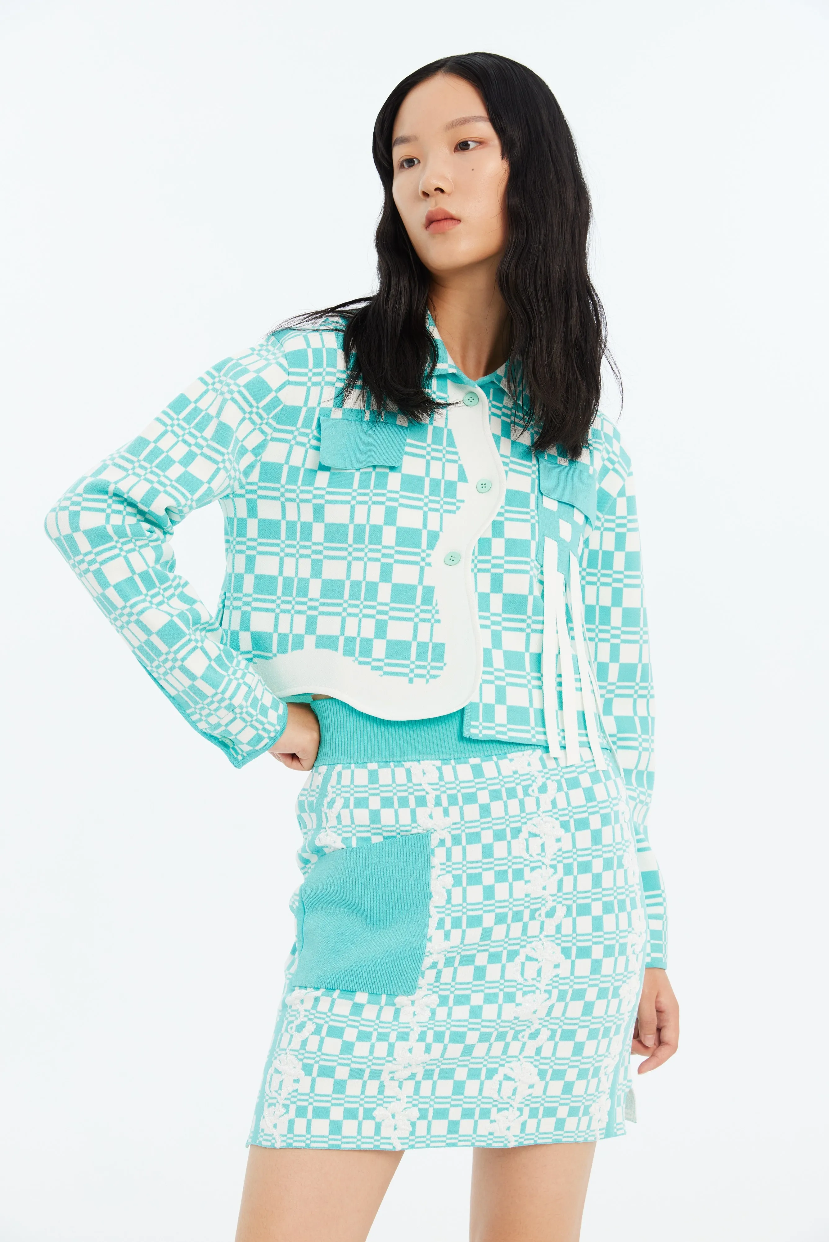 Adjustable Drawcord Flexible Knees KIRBY FLORAL STITCH ECO MINI SKIRT