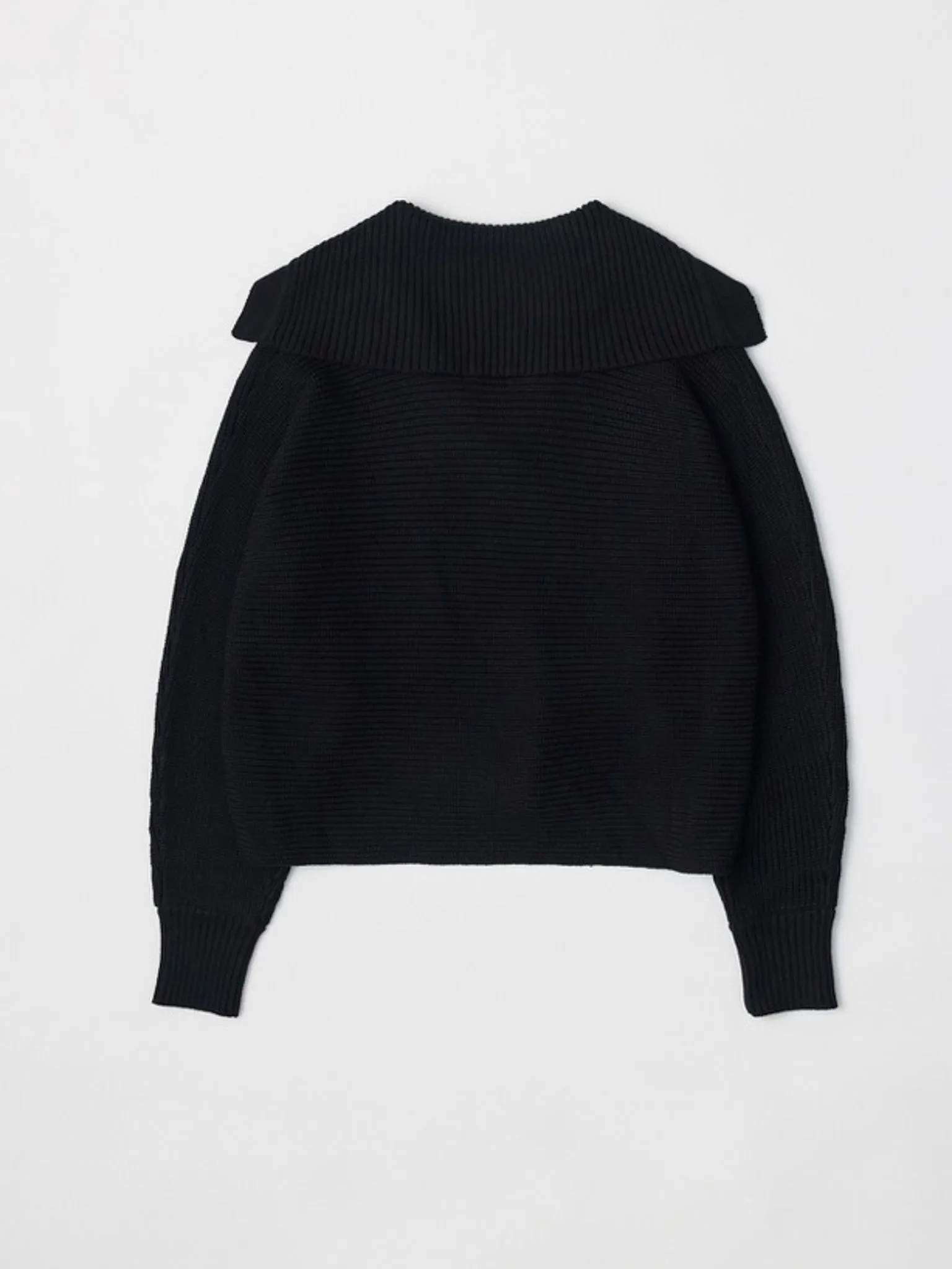 Simone Collared Sweater Black Casual Chic Knit