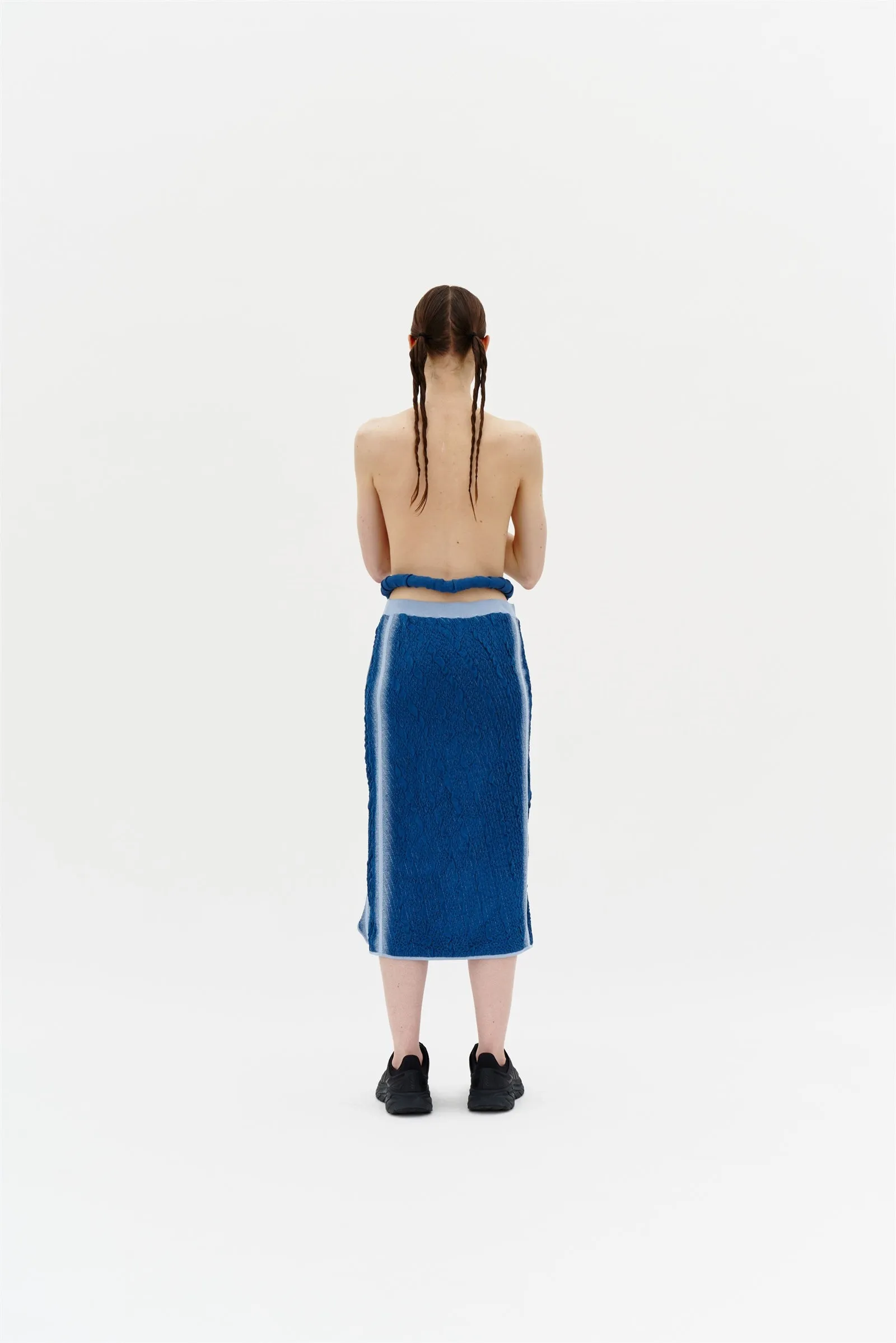 LABBU 3D BUBBLE WAVY MIDI SKIRT Chilly Day Ready High Rise Design