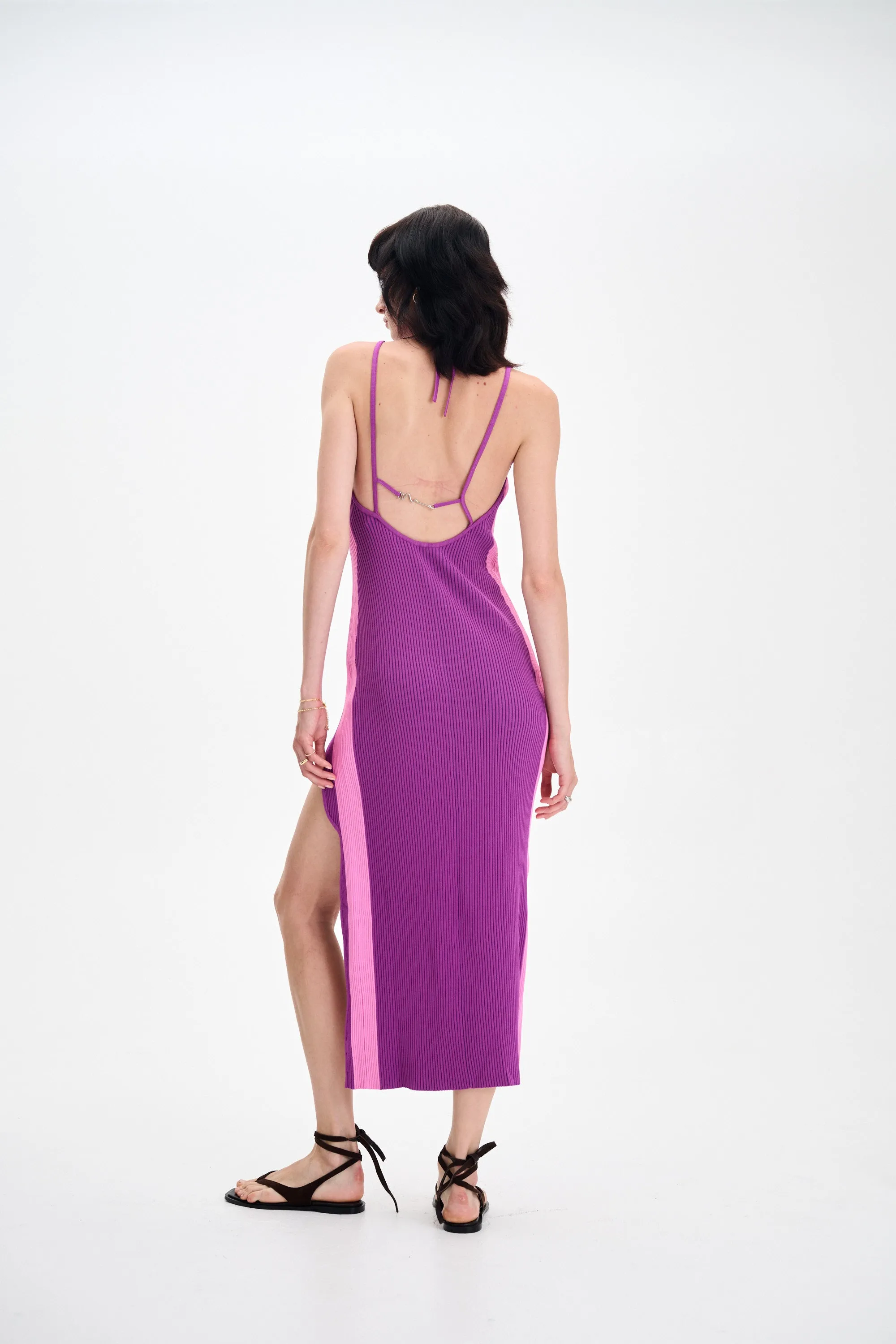 BASIL LONG DRESS WITH OPEN BACK wrap waist Everyday Comfort Wear