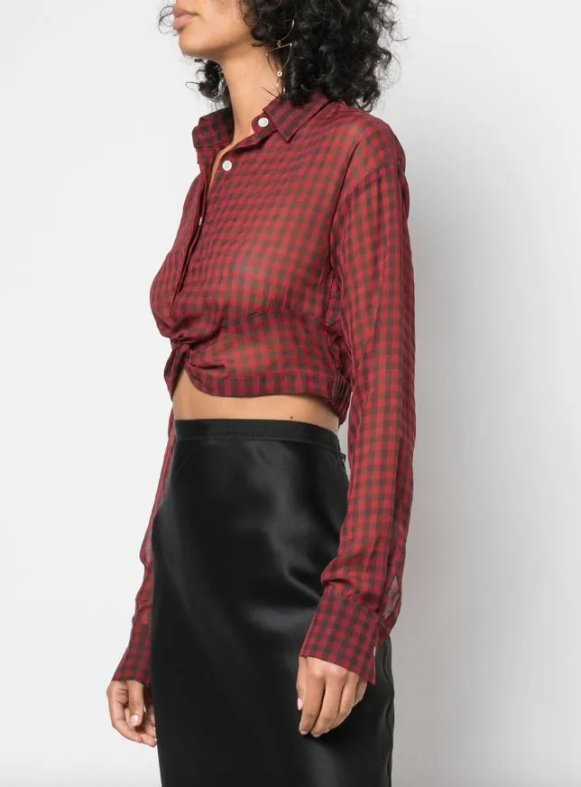 PLAID BLOUSE Luxury exclusivity Cozy Performance
