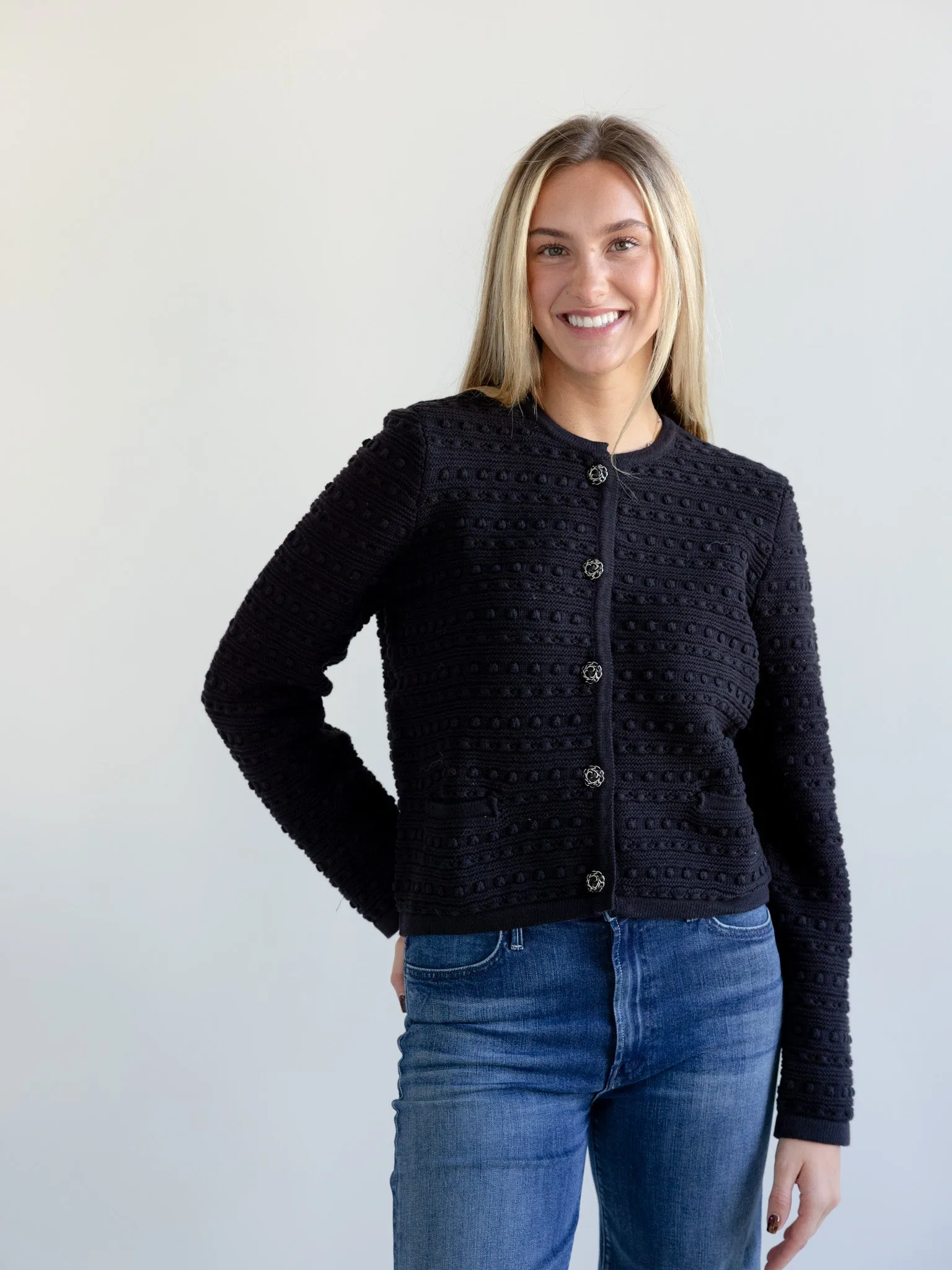 Baldwin Knit Blazer Black Casual Chic Look Stretchy Fit