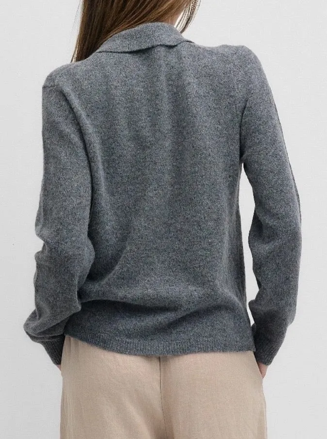 Ridley Cardigan - Grey Hypoallergenic Wool Mix Comfy and Cozy
