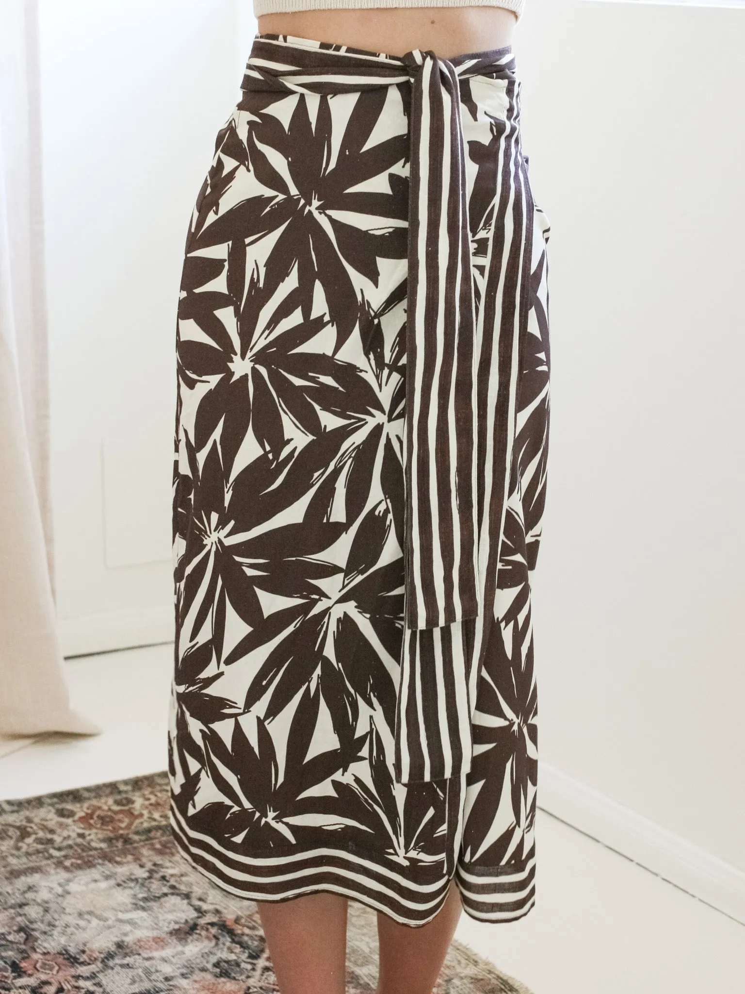 Semi Sheer Light Flow Layla Linen Wrap Skirt