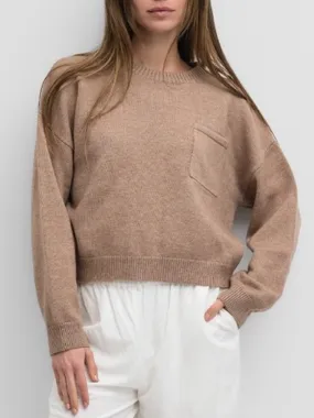 Lexi Pocket Sweater Mocha All Day Comfort Fit