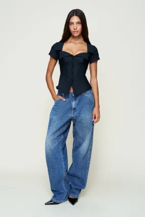 Lia Buttondown Corset Brushed Interior Summer Wardrobe