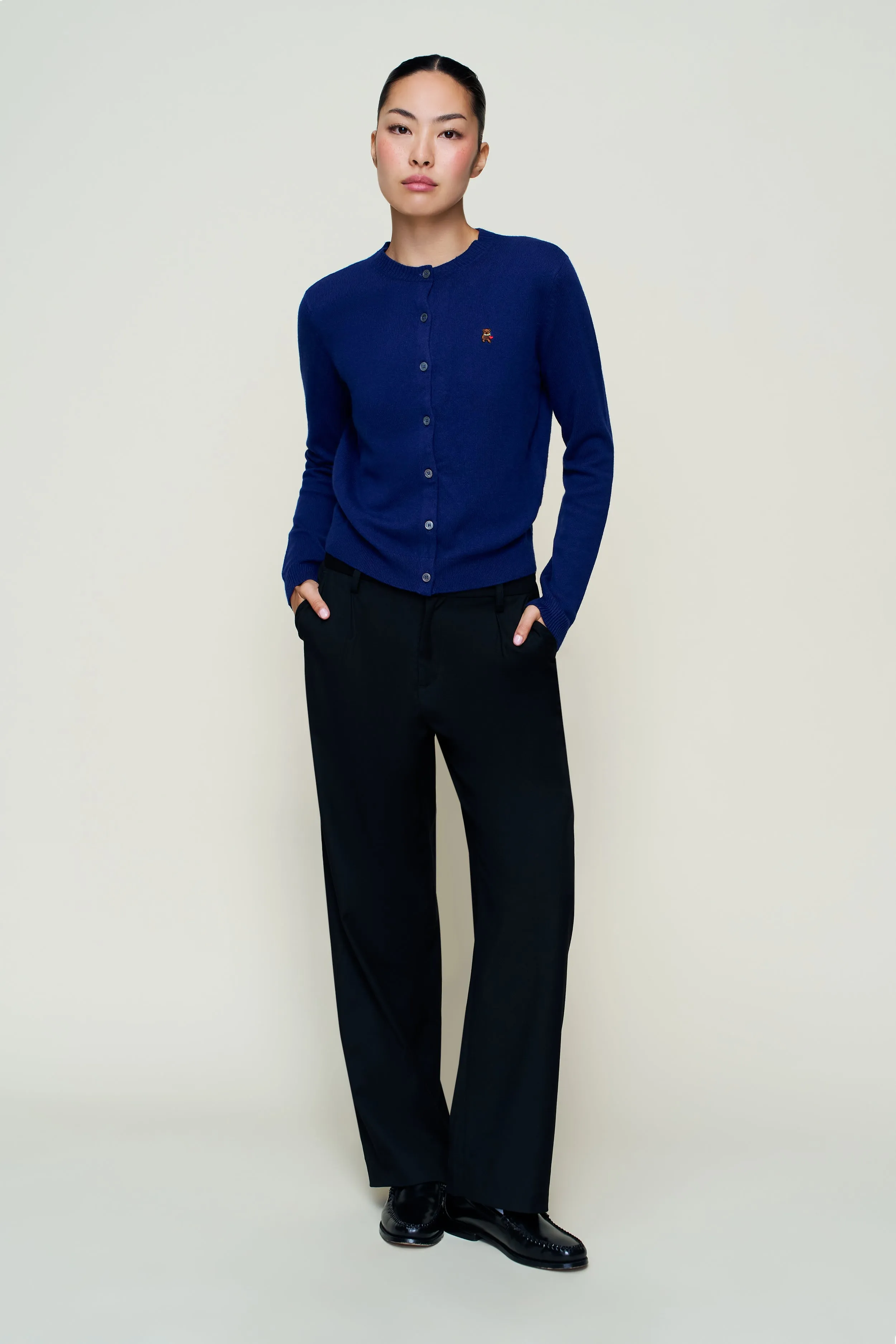 Simple Warmth Breathable Stretch Fit June Relaxed Wool Cardigan