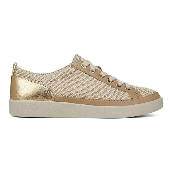 Womens Vionic Winny 2 Lace Up Sneaker in Natural/Gold Shade Step