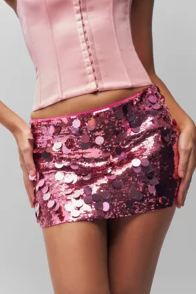 Low Rise Paillette Skirt Clean Fit Slim Fit Band