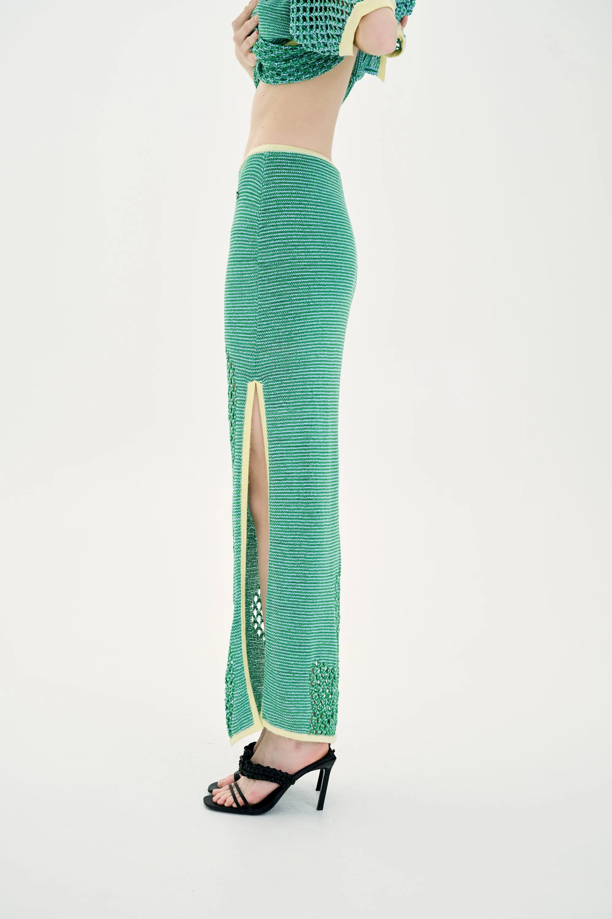 ROWAN CROCHET MAXI SKIRT Body-Hugging Fit Athletic Comfort