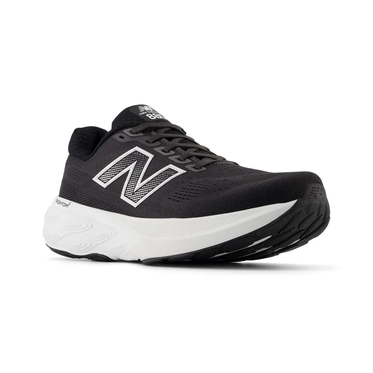 Stacked Cushioning ToeBumper New Balance Men's Fresh Foam X 880v15 M880B15 Black/White/Reflection