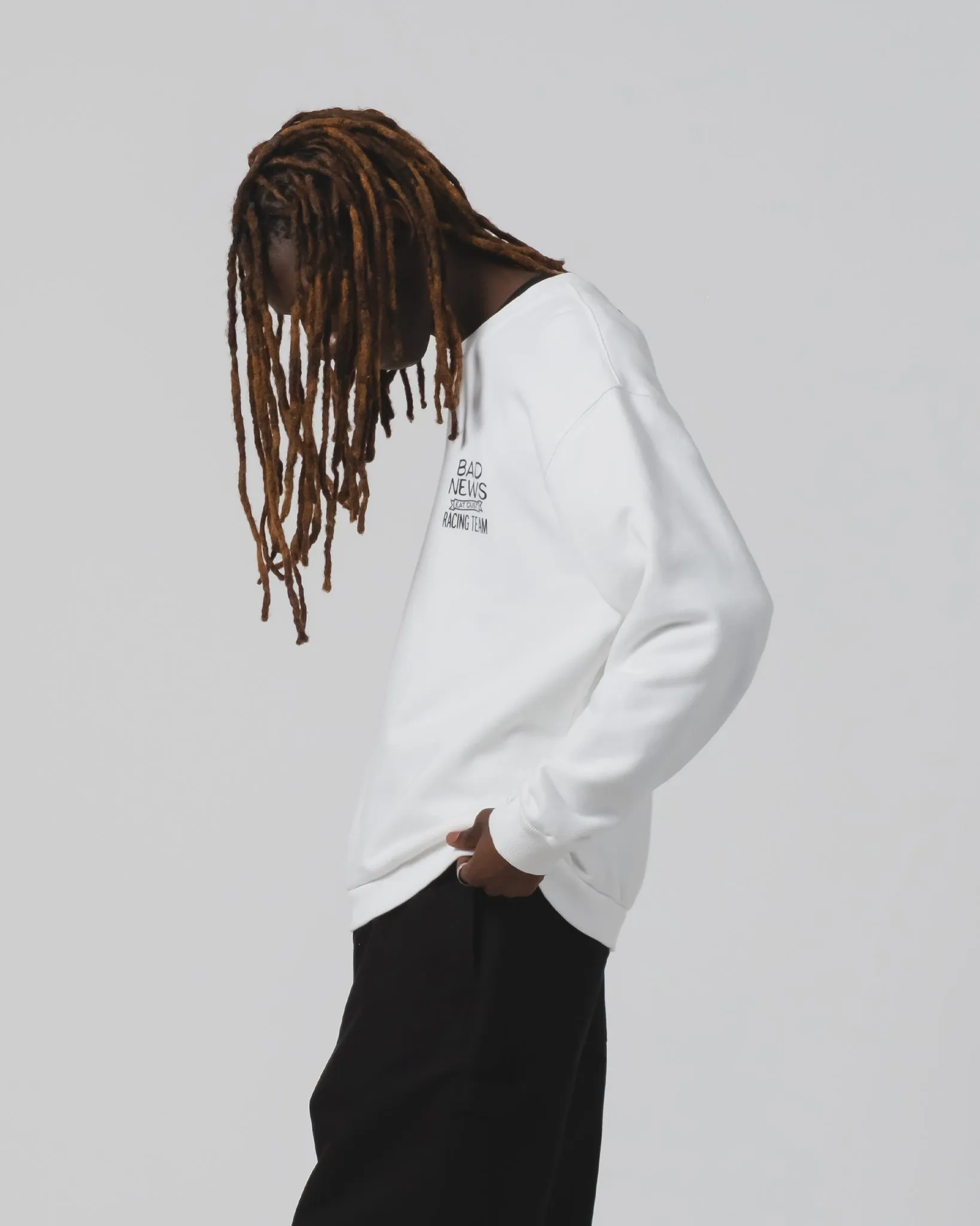 Bad News Sweater Basic Fleece White quick dry