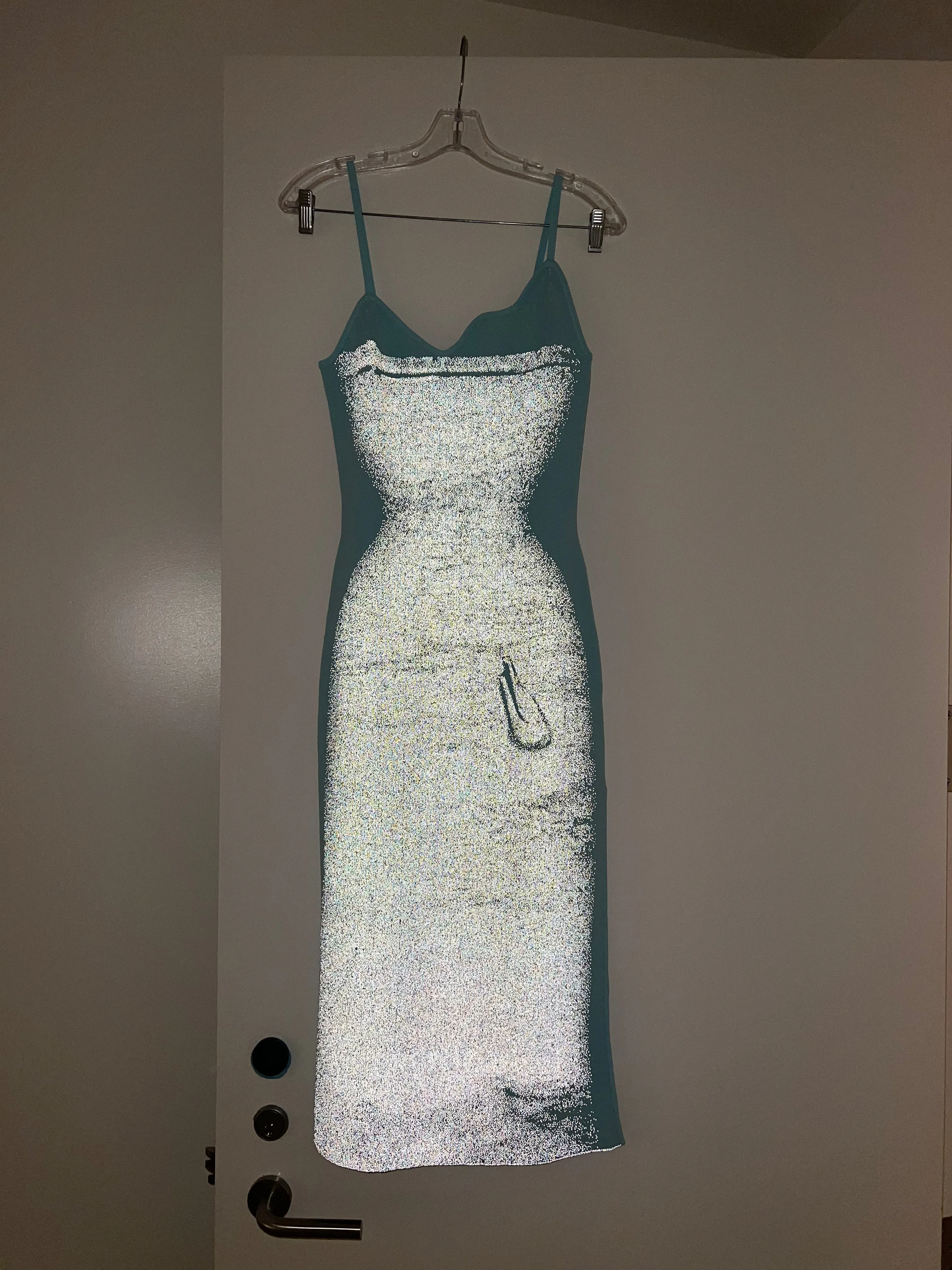 Evening Chic Halter neck LILAC FLASH LIGHT REFLECTIVE WAVY DRESS