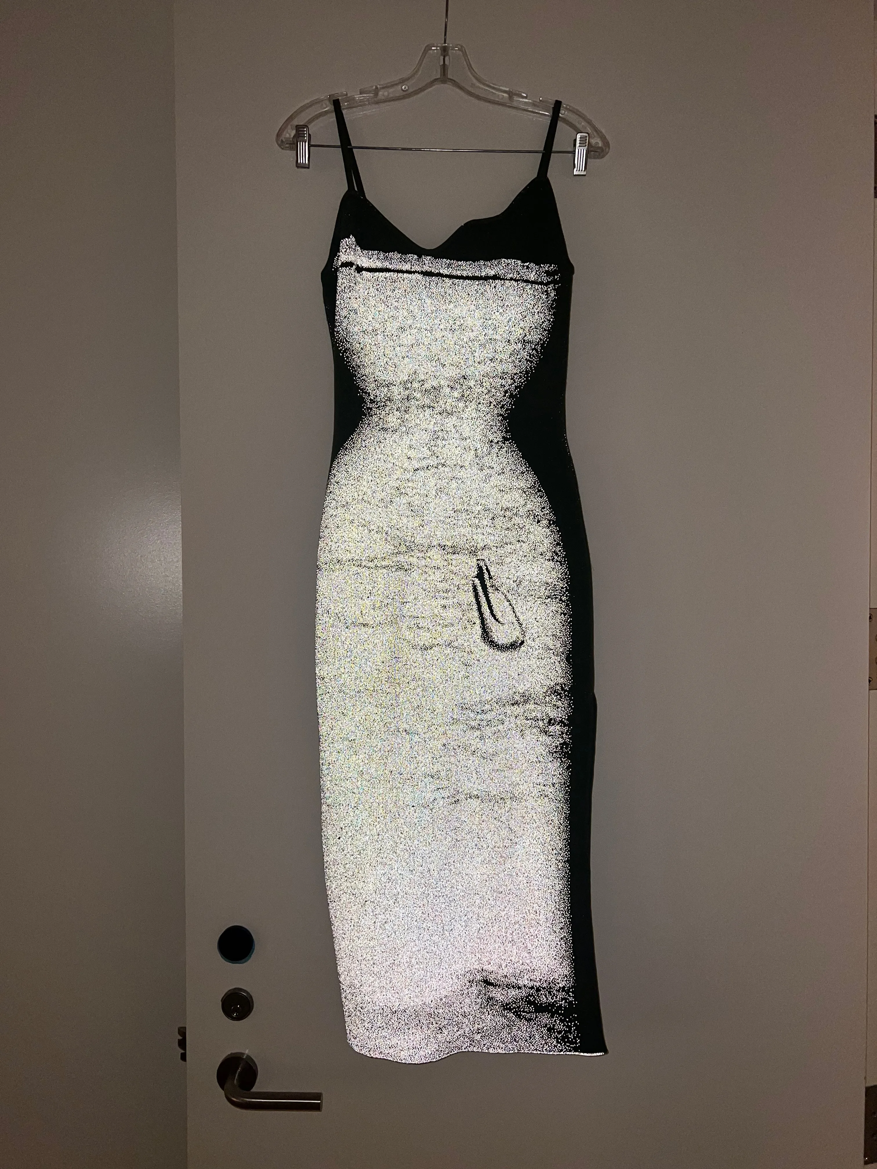 LILAC FLASH LIGHT REFLECTIVE WAVY DRESS Stylish Touch Silky Silhouette