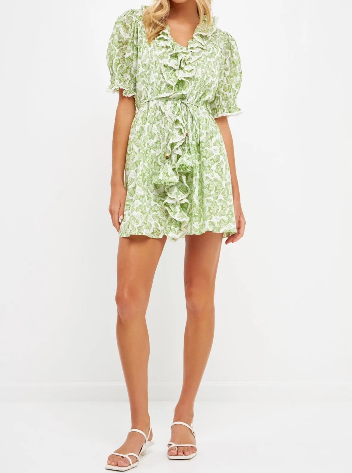 Jade Ruffle Dress Lounge Vibe Polished Look