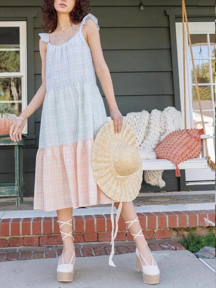 Cool Season Joyful Look Lola Seersucker Dress