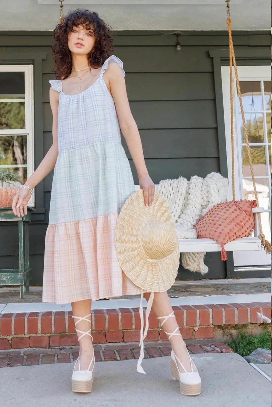 Lola Seersucker Dress Flattering Fit Wear Evening Ready