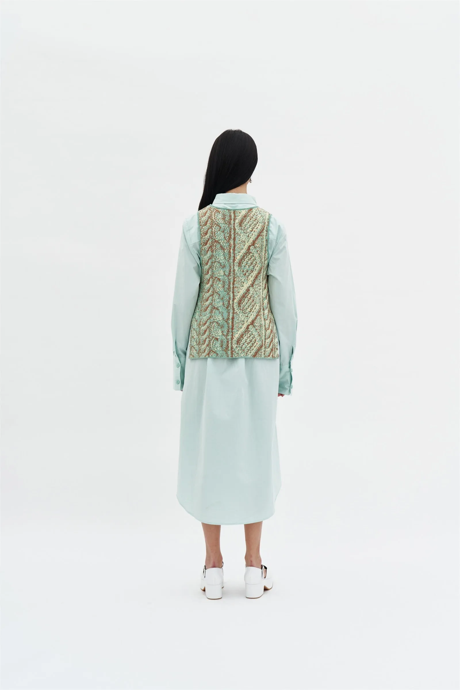 LOTOS OVERSIZED MIXED MEDIA SHIRT DRESS Breathable Comfort Wear Silky Finish