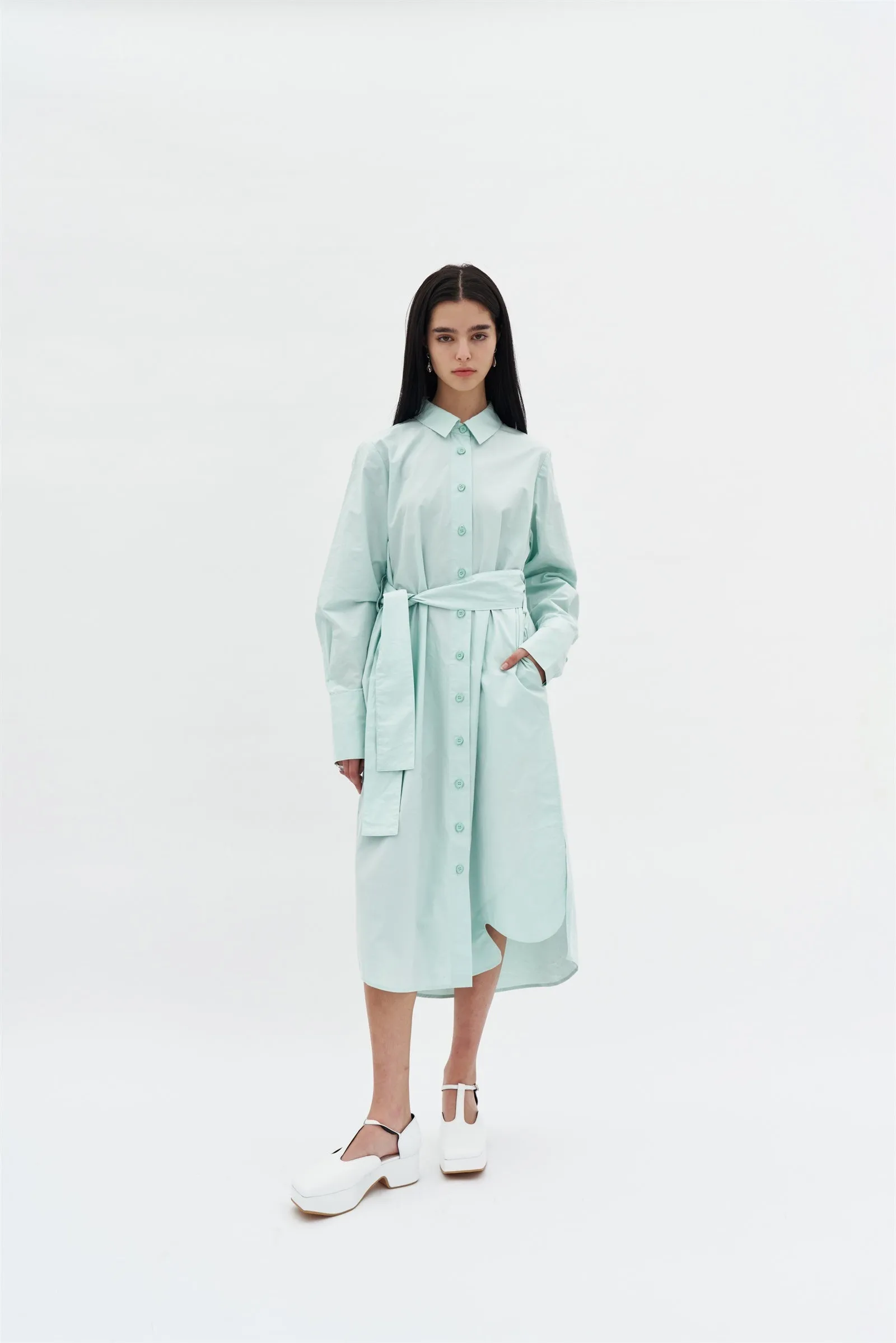 LOTOS OVERSIZED MIXED MEDIA SHIRT DRESS Floral-Pattern