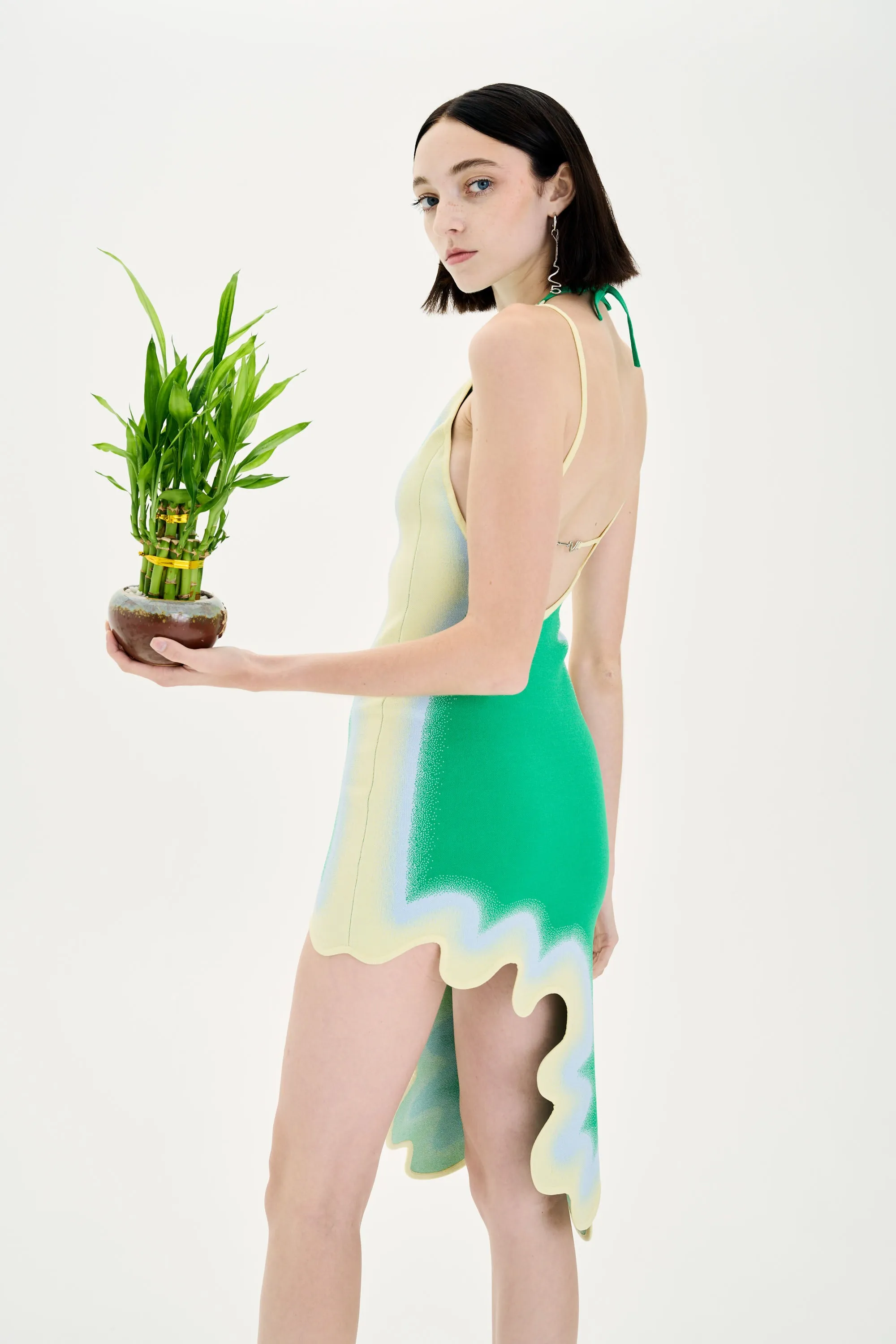 LOTUS SIGNATURE WAVY DRESS WITH OPEN BACK London Edge Tailored Mood