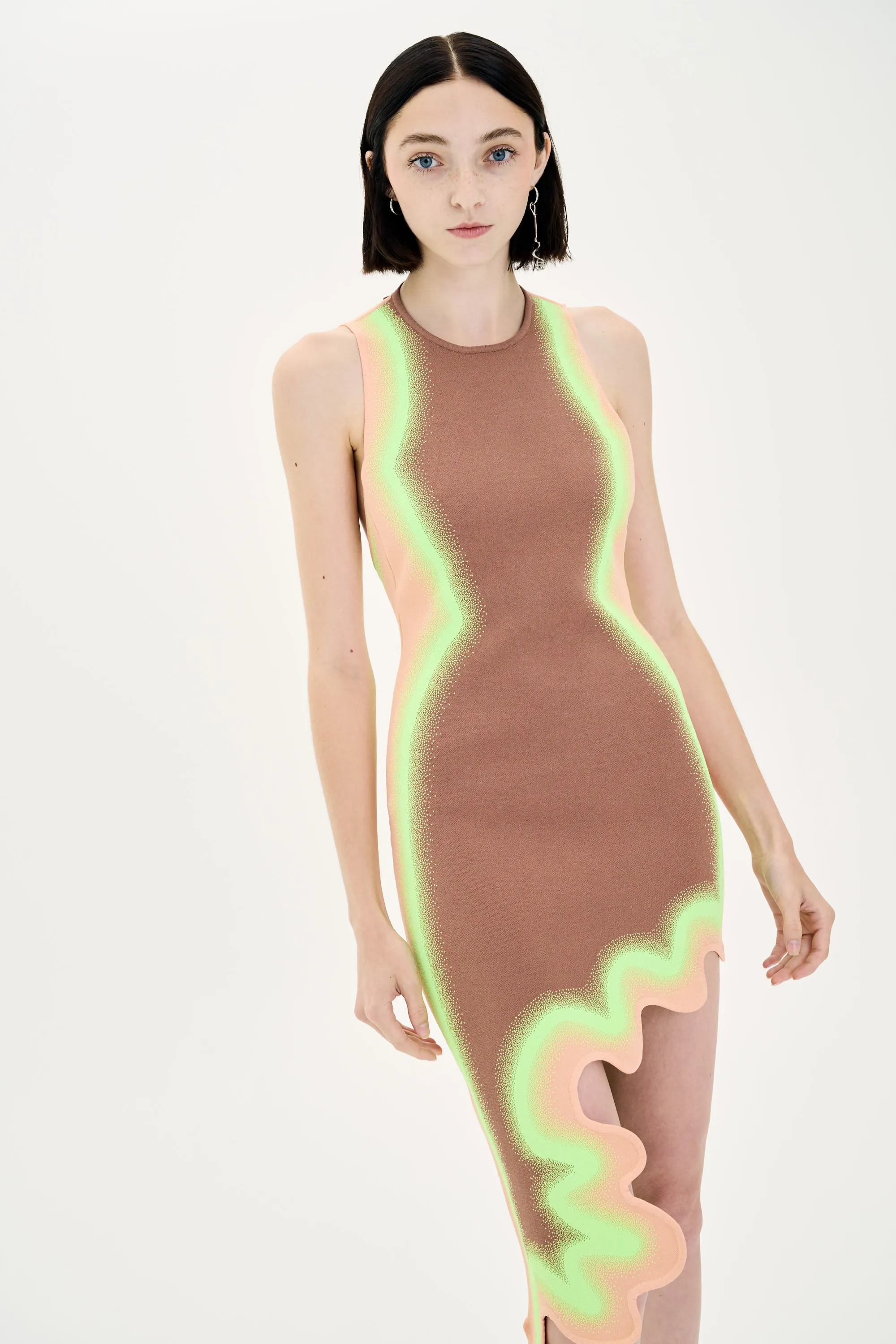 Light Elegance LOTUS SIGNATURE WAVY DRESS WITH OPEN BACK