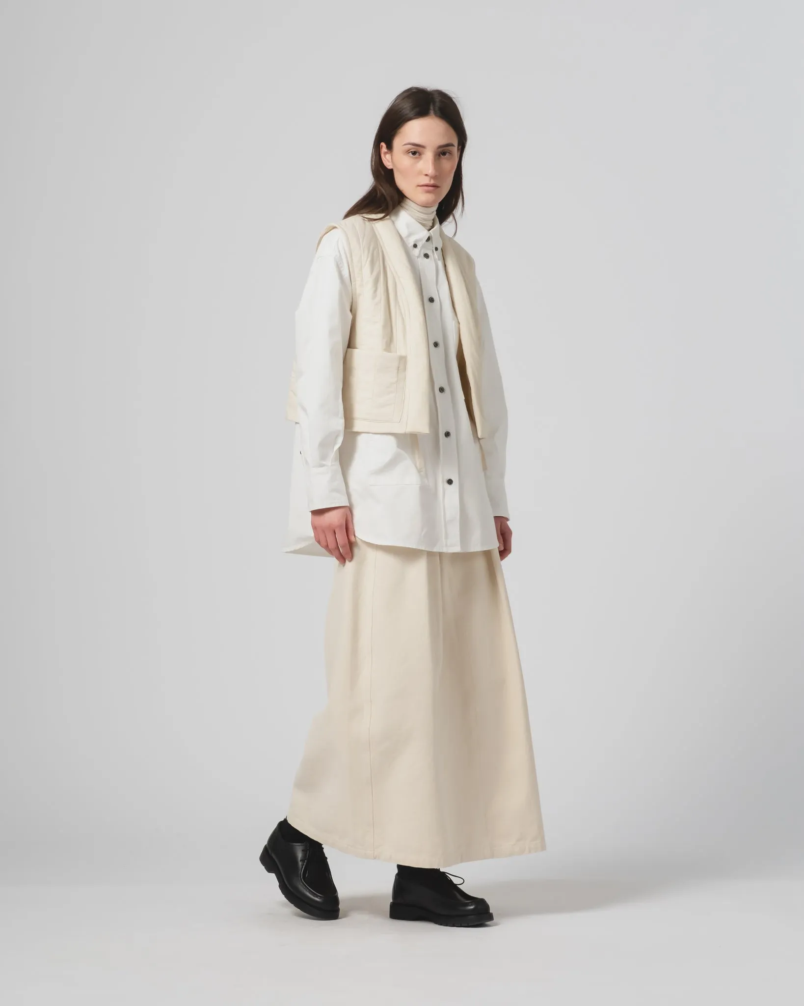 G.o.D Cork Vest Quilted Cotton Ecru Water Repellent Finish Casual Staple