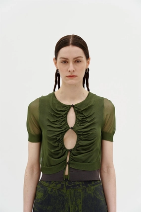 Breathable Construction NALA SHEER LAYERING CROPPED TEE