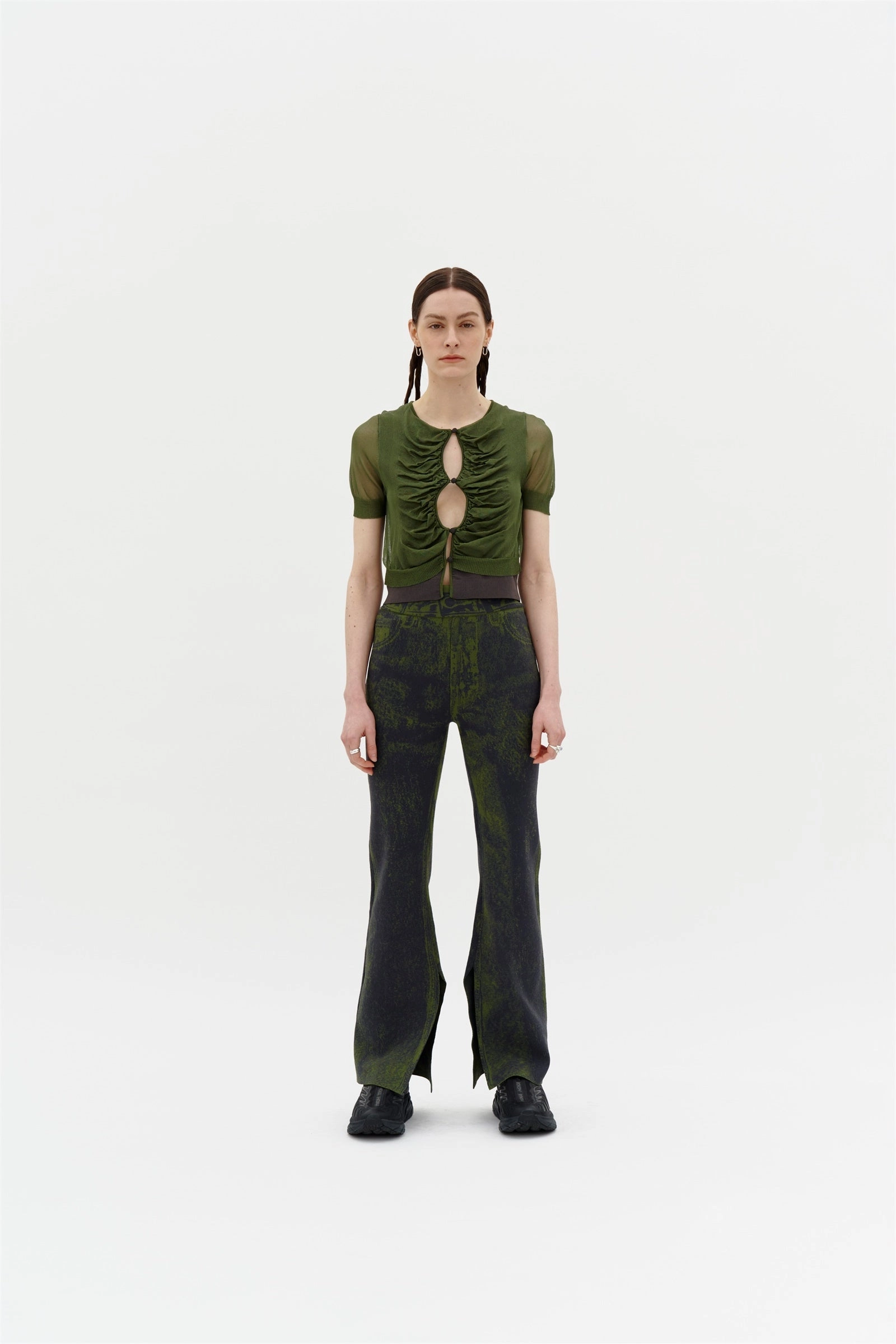 Adaptive Temperature Control AbrasionResistant NALA SHEER LAYERING CROPPED TEE