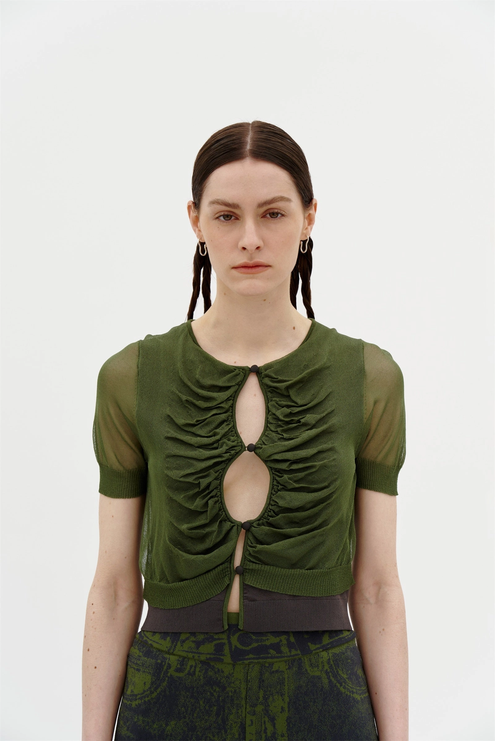 Breathable Construction NALA SHEER LAYERING CROPPED TEE