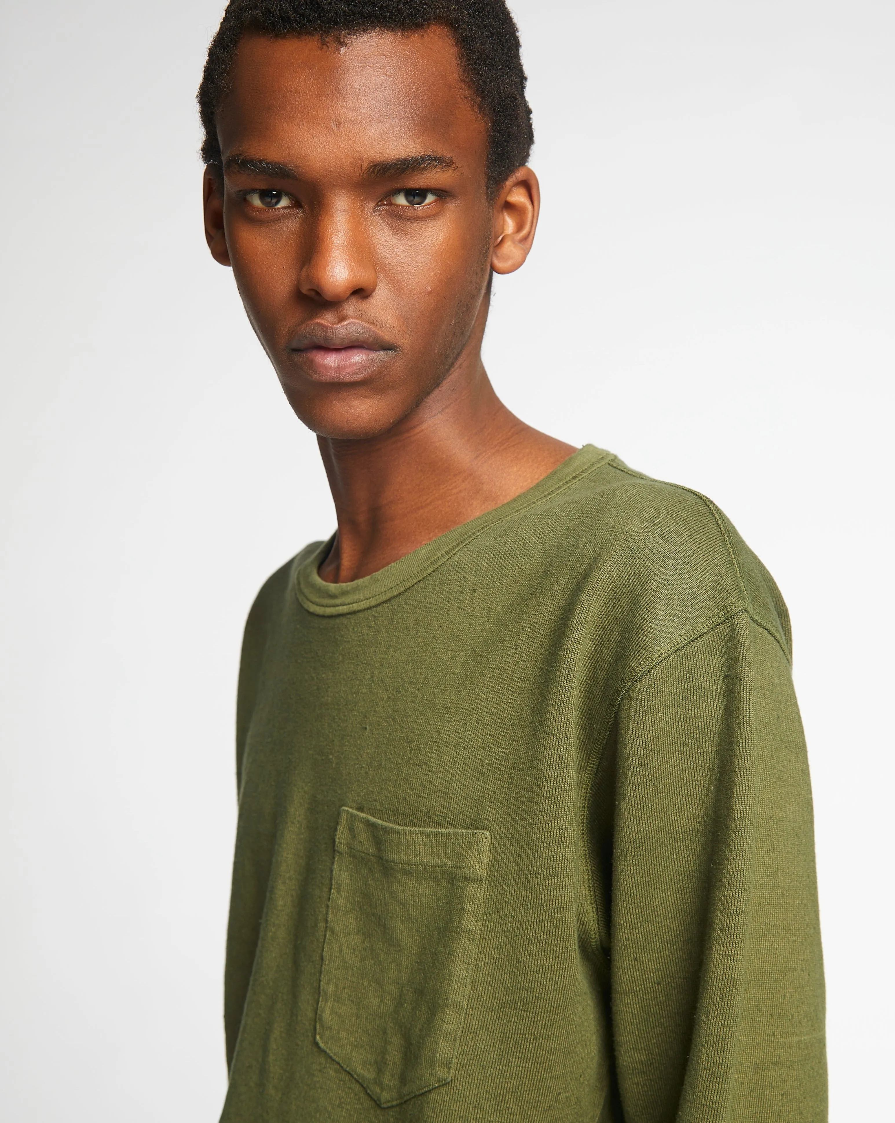 L/S Pocket T Military Jersey Khaki Classic Comfort Style