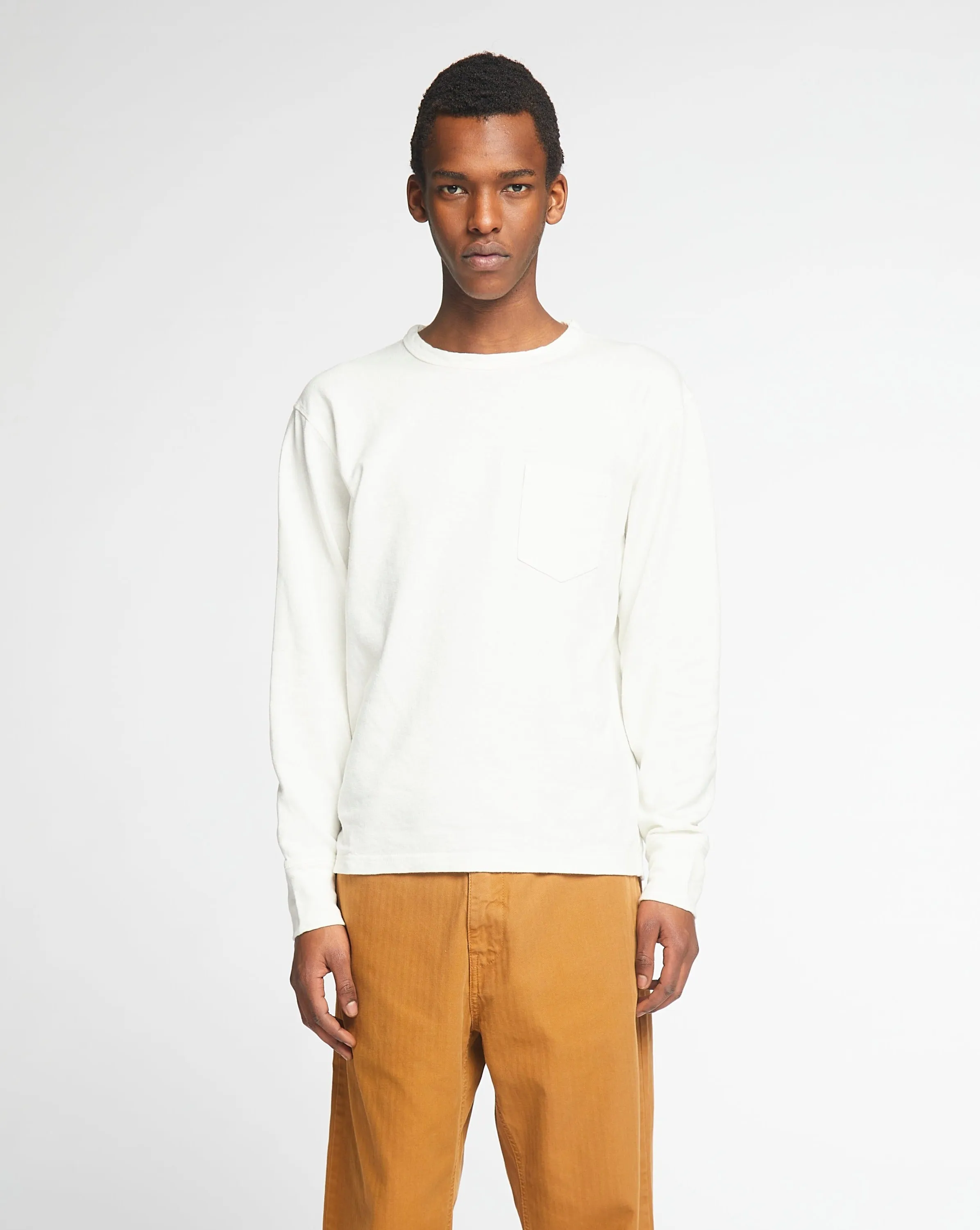 Perfect Comfort L/S Pocket T Military Jersey Natural