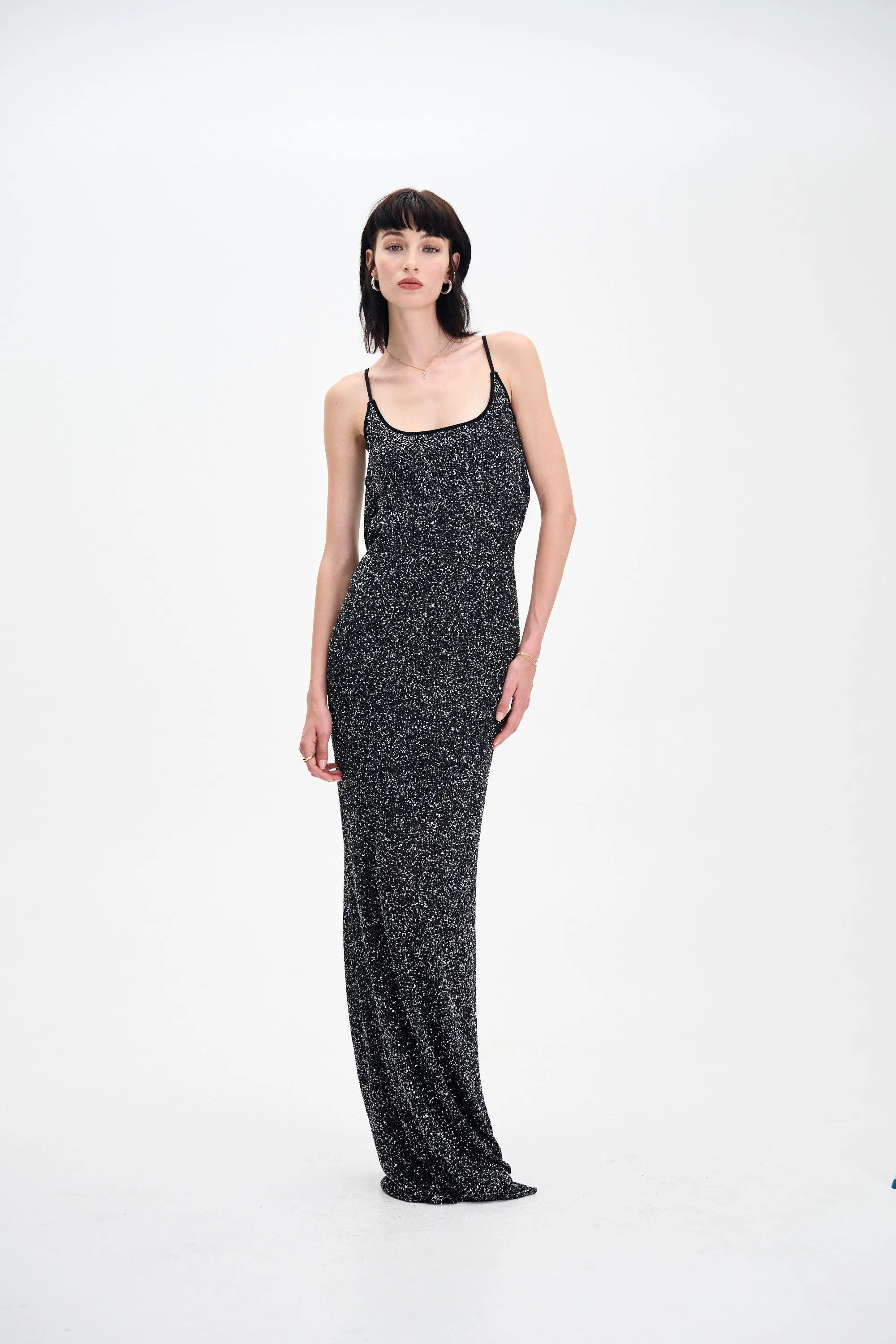 NATASHA SEQUINS MAXI DRESS Holiday Wear Cool Texture