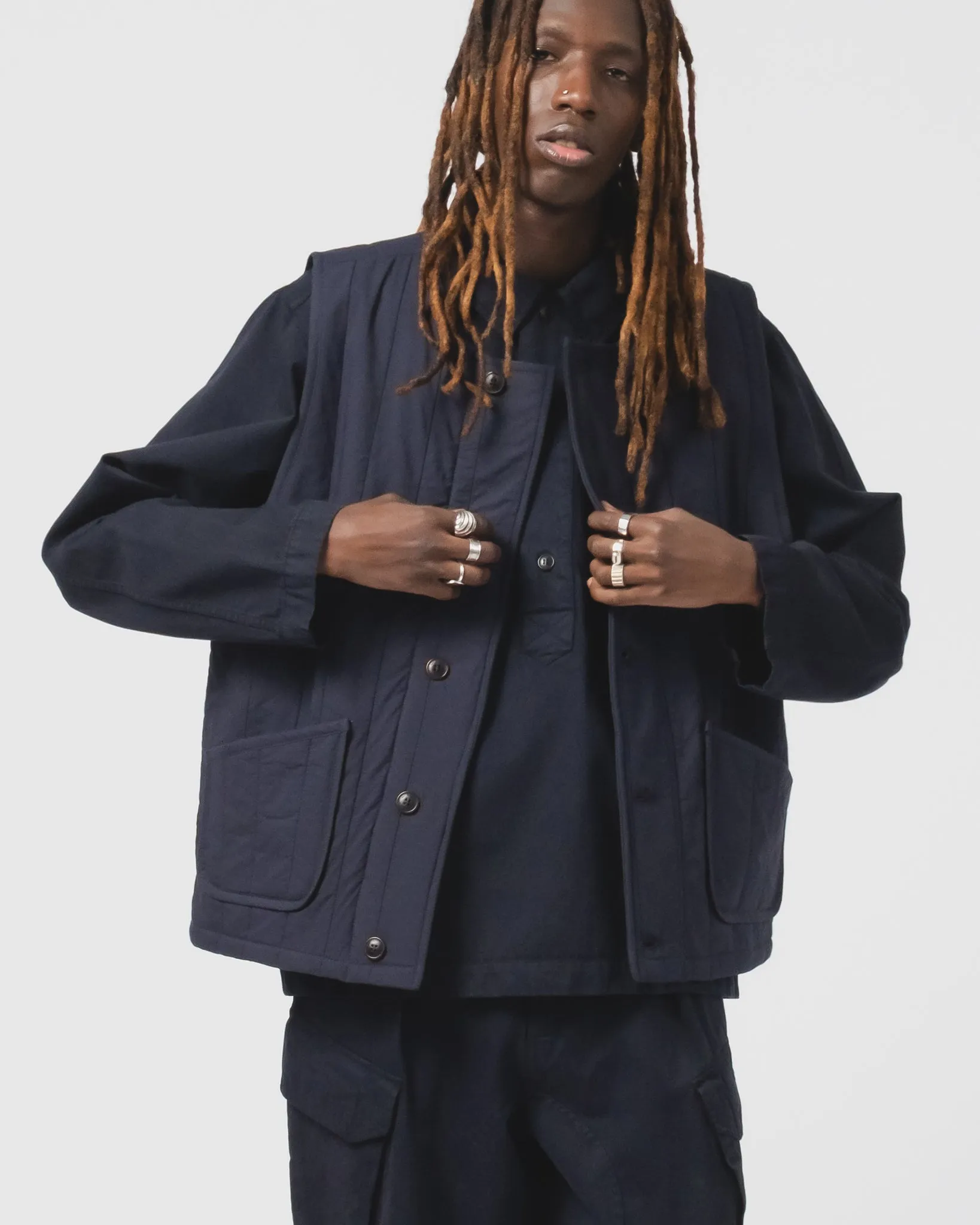 Quilted Pattern Barrage Vest Quilted Cotton Inkt