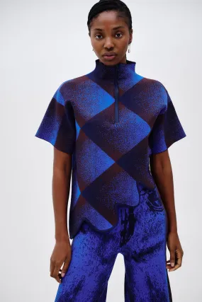 MARGOT PLAID TOP WITH WAVY HEM ReinforcedStitching