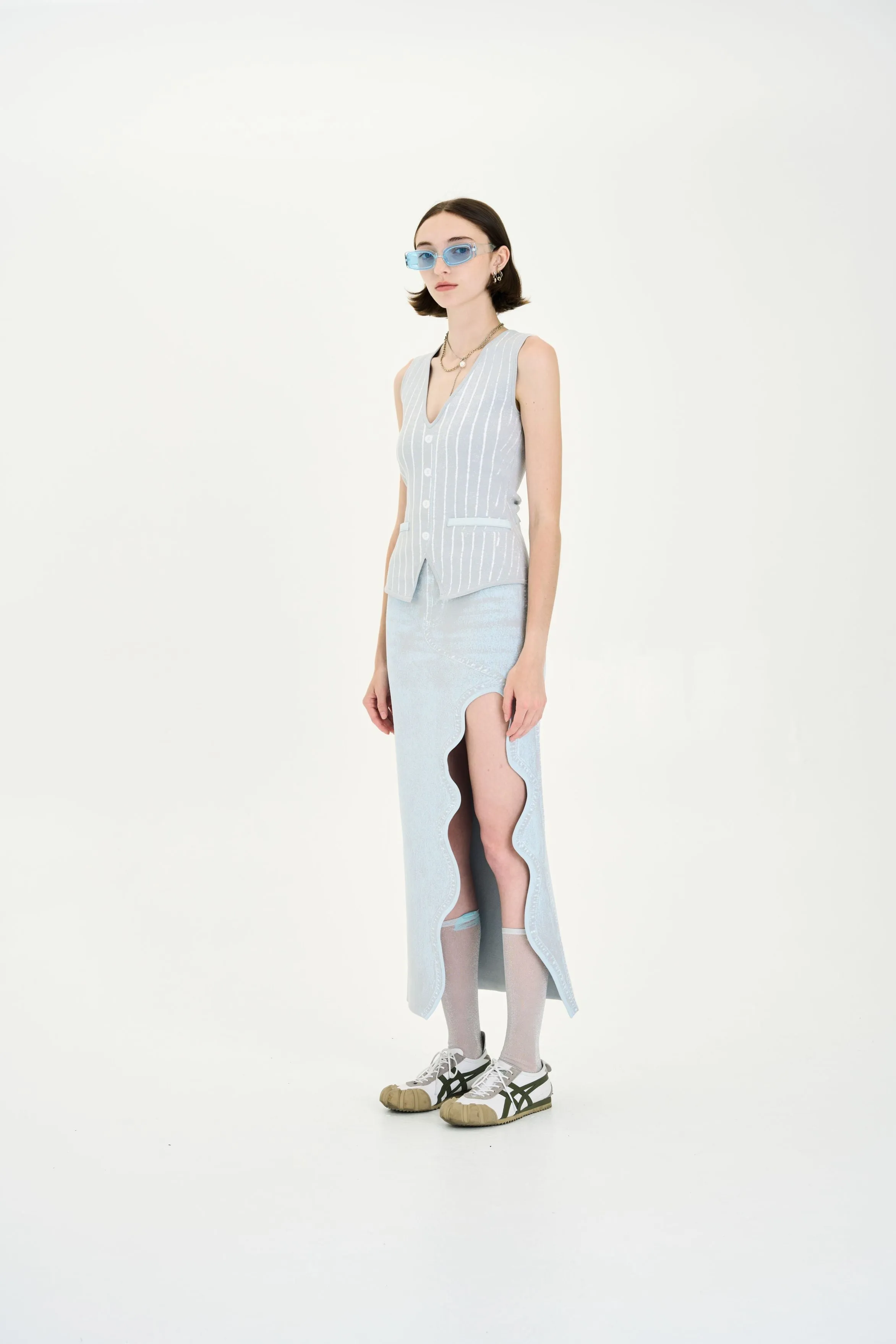 HiddenVentilationPockets MARIGOLD DENIM PRINT VEST