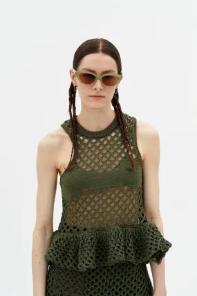 MARRUS CROCHET TANK TOP Temperature Regulating Textile Stretch Knit Material