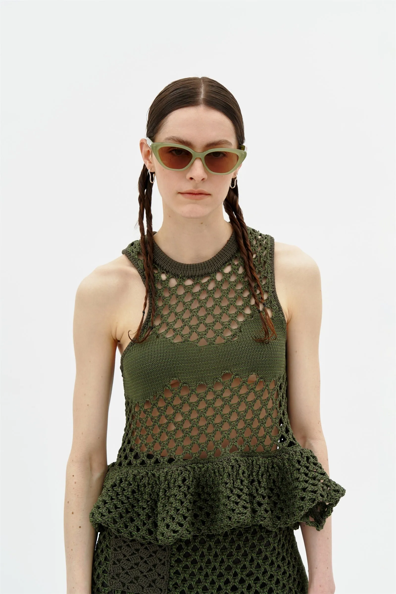 MARRUS CROCHET TANK TOP Temperature Regulating Textile Stretch Knit Material