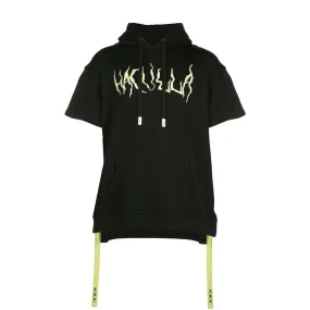 MASKED PINS SHORT SLEEVE HOODIE BLACK Street Classic