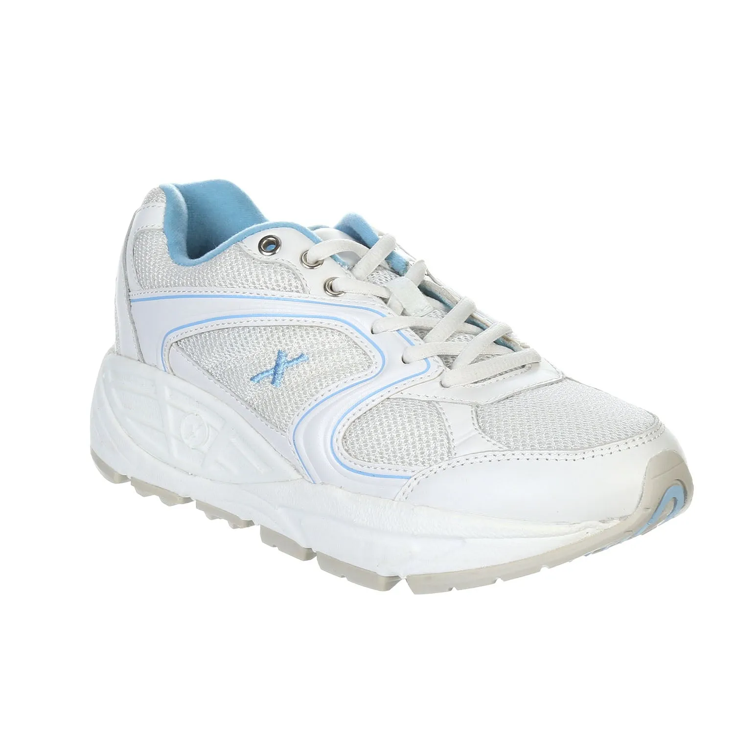 Matrix II - White/Blue - Women's Cushion Footbed Wide Base Design