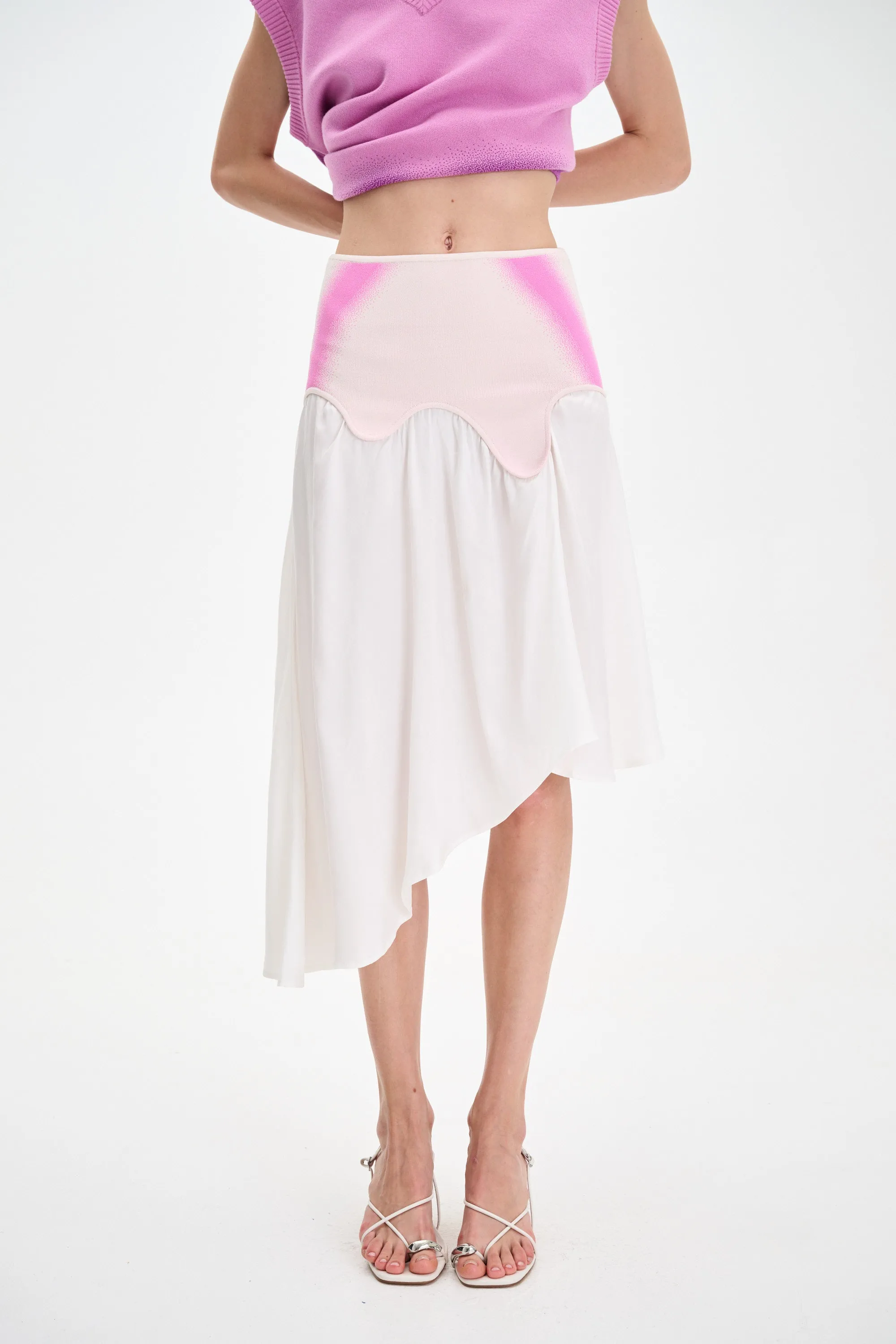 MEDUSA MIXED MEDIA SKIRT Pull-on style Metallic accents