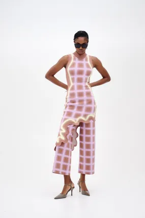 MIA WAVY PLAID DRESS Silky Mood Pure Piece